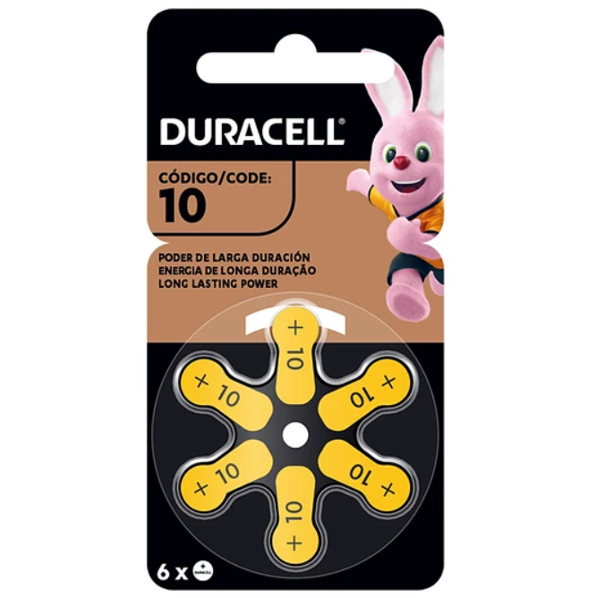 Pila  para audífonos tamaño +10 Duracell