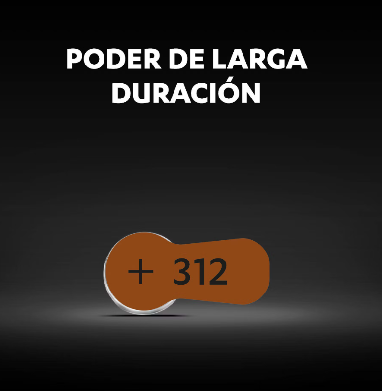 Pila para audífonos tamaño +312  Duracell
