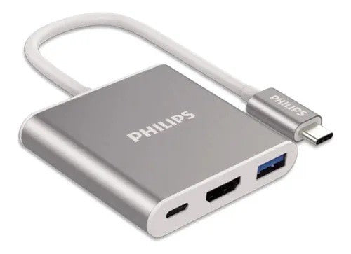 Adaptador Philips multifunción Usb-C a HDTV 4k  3en1