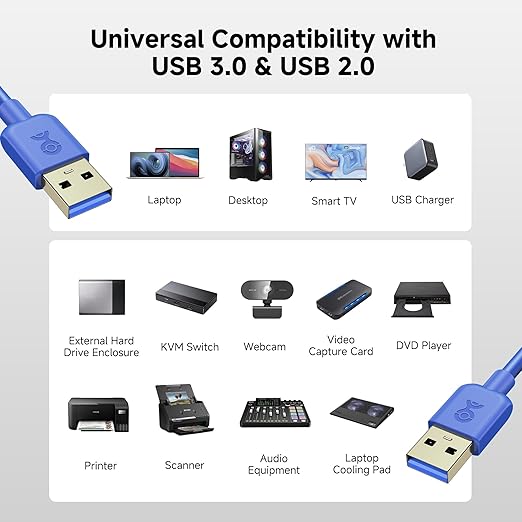 Cable  USB a USB 3.0 macho a macho 1.8m Ulink