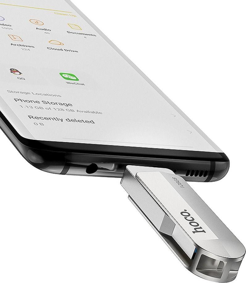 Pendrive  USB-C TO USB 3.0 Flash Drive 64GB Metal Grey Hoco UD10