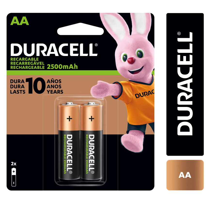 Pila Recargables  AAA 2unidades 1.2v Duracell