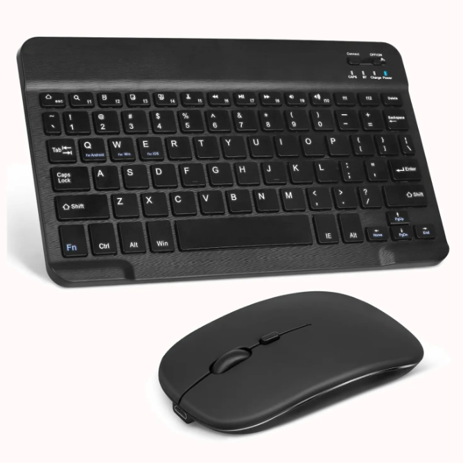 Kit de Teclado y mouse Bluetooth 10 pulgadas