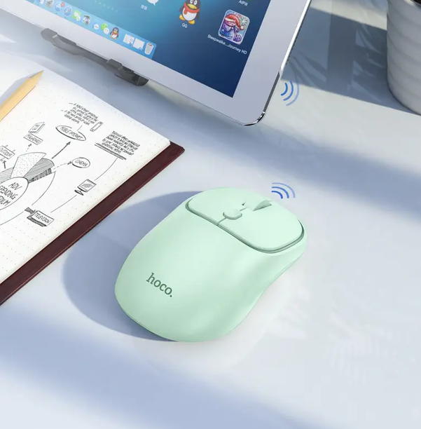 Mouse inalámbrico doble modo USB Y Bluetooth Hoco GM25 verde