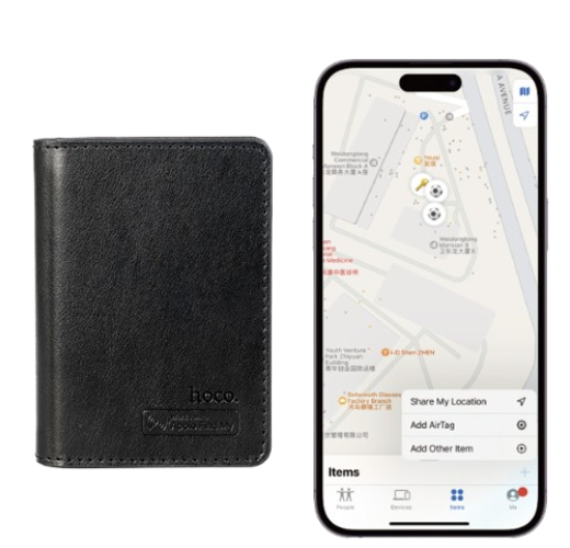 Tarjetero inteligente GPS carga inalambrica Hoco E91F