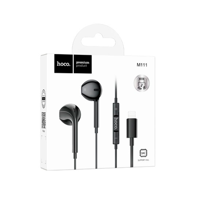 Audífono con cable Lightning Hoco M111