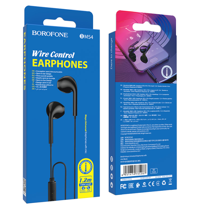 Audífonos manos libres jack 3.5mm Borofone BM54