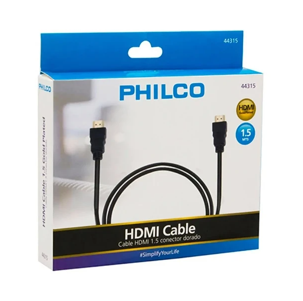 Cable  Hdmi 1.5M  Conector Dorado Philco