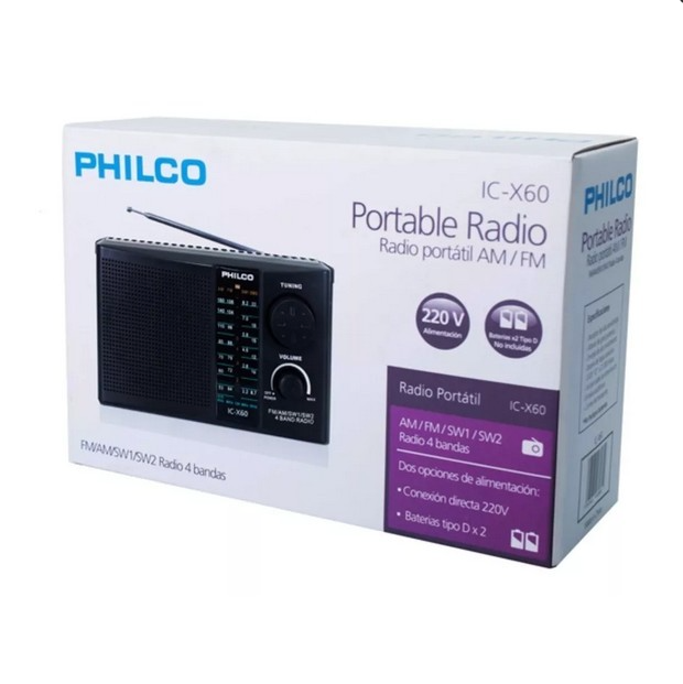 Radio Philco IC-X60 4 bandas AM/FM/SW1/SW2
