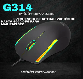 Mouse Gamer alambrico Philips SPK9314B G314 RGB retroiluminado 3600