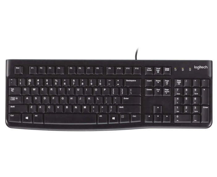 Teclado alámbrico Logitech K120 USB silencioso tamaño completo