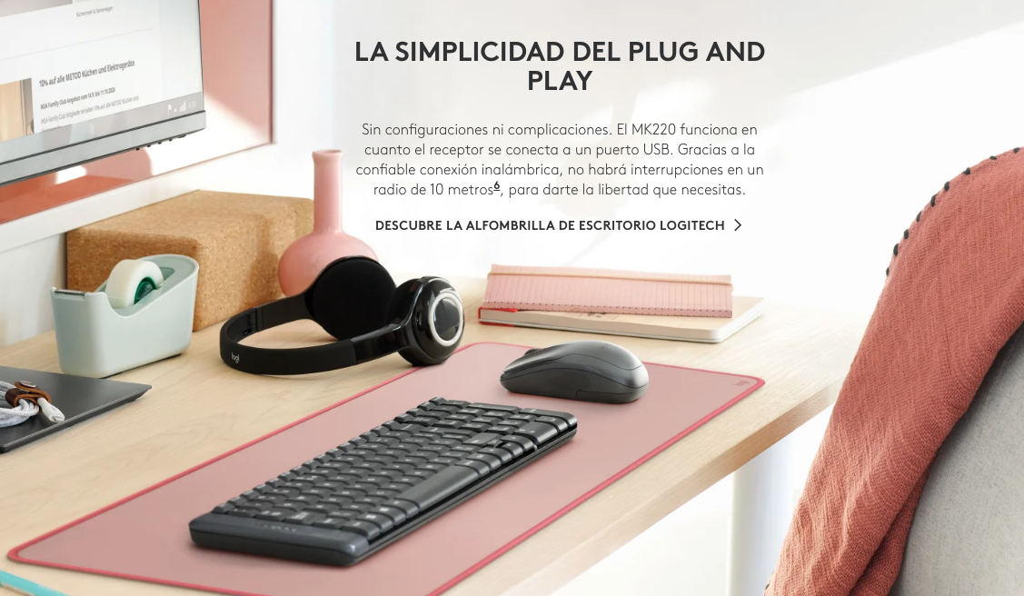 Kit teclado y mouse inalámbrico Logitech MK220