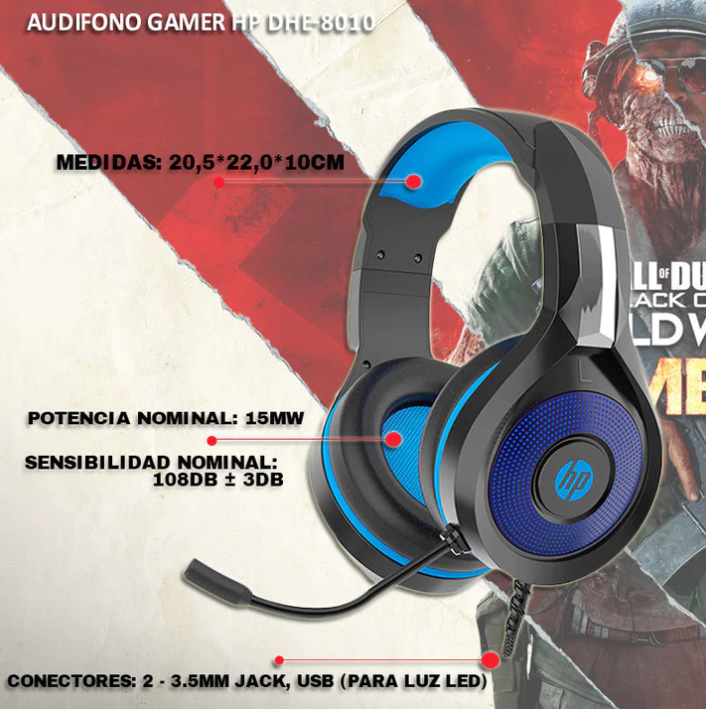 Audífonos Gamer OVER-EAR HP DHE-8010