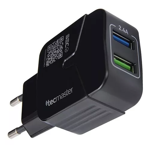 Cargador Tecmaster certificado  DUAL USB 2.4A