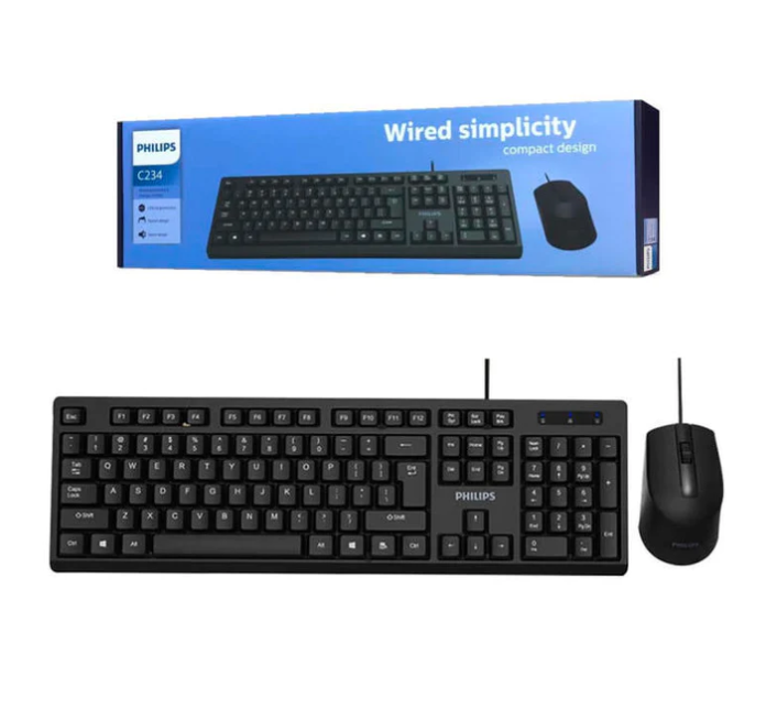 Kit Teclado y Mouse Alámbrico 1000 DPI Philips SPT6234