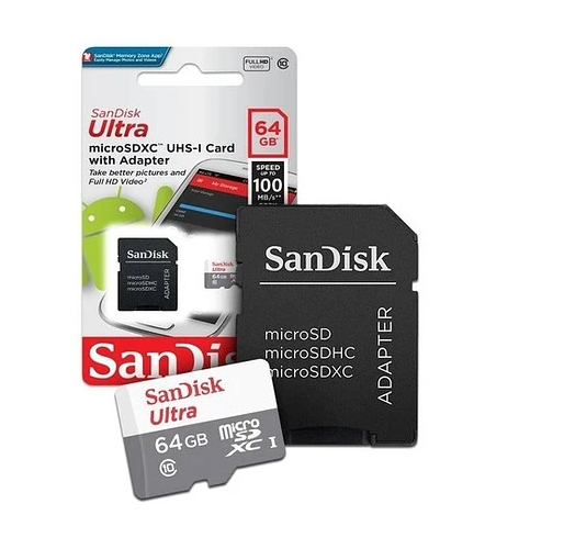 Tarjeta de Micro SD Sandisk 64gb 100 Mbs Clase 10