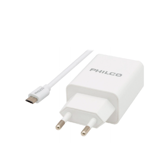 Cargador  de pared con cable Micro USB 2.1A Philco