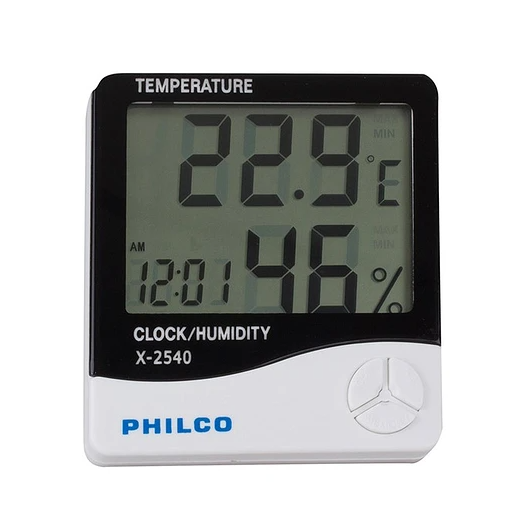 Reloj digital Philco / termómetro/ medidor de humedad