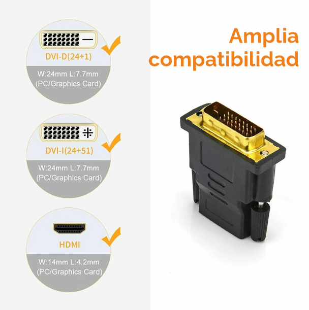 Adaptador  video HDMI A DVI-D FULL HD Ulink
