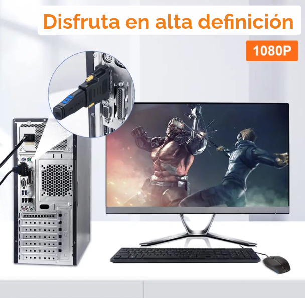 Adaptador video HDMI A DVI-D FULL HD Ulink