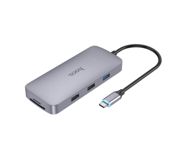 Adaptador Hoco HB32 USB-C  8 en 1 de 100w