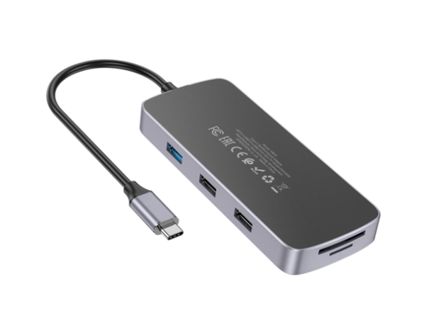Adaptador Hoco HB32 USB-C  8 en 1 de 100w