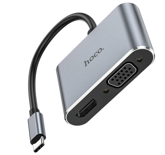 Hub Hoco HB30 USB-C a HDTV to VGA USB 3.0