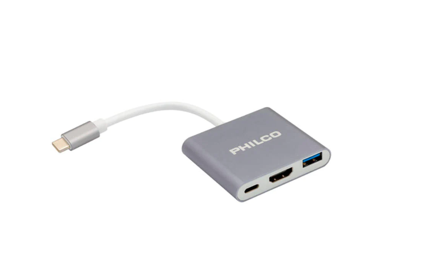 Adaptador Philco 3 en 1 USB-C a HDMI & USB 3.0