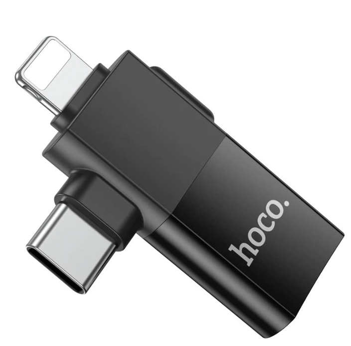 Adaptador Hoco UA17 Lightning macho / Type-C macho a USB