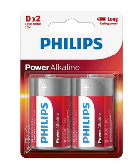 Pilas Philips Alcalinas D LR20 1.5V