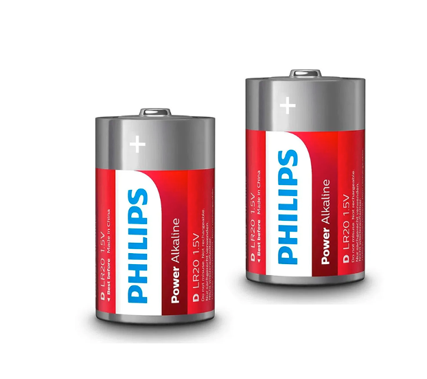 Pilas Philips Alcalinas D LR20 1.5V