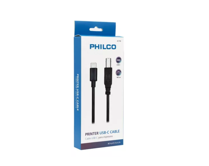 Cable de impresora Philco USB-C 1.8mts