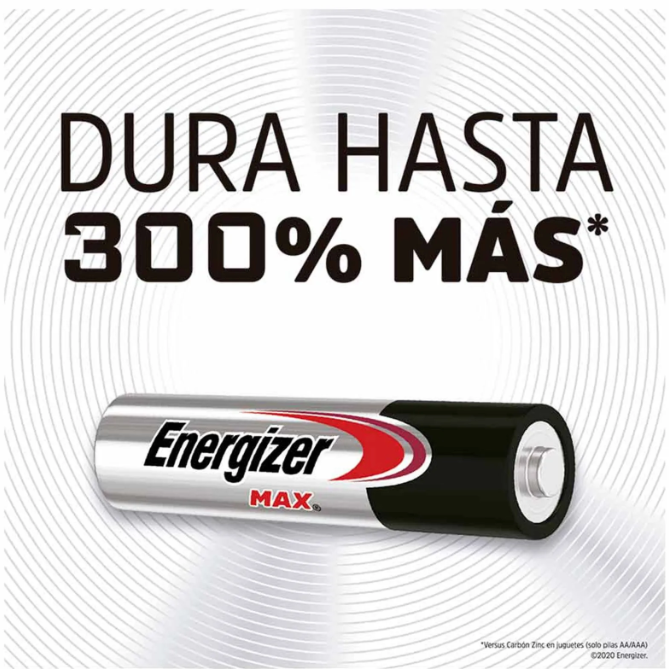 Pila alcalinas  Energizer AA 8 unidades