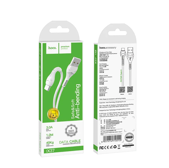 Cable USB a USB-C 3.0A 1M Hoco X37