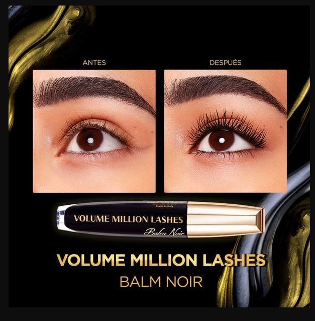 Máscara Pestañas Volume Million Lashes Balm Noir Loreal Paris