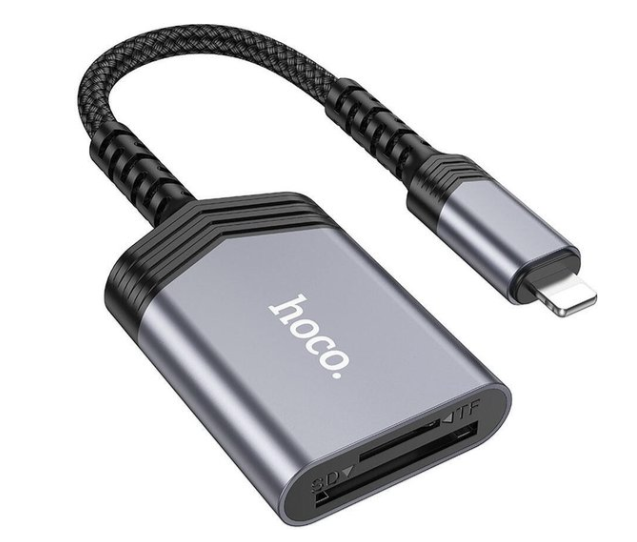 Lector de tarjetas SD/FT Lightning 2TB 480Mbps Hoco UA25