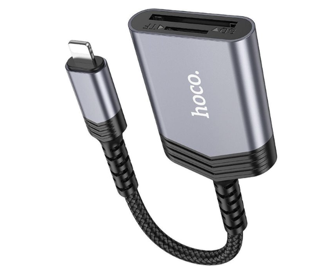 Lector de tarjetas SD/FT Lightning 2TB 480Mbps Hoco UA25