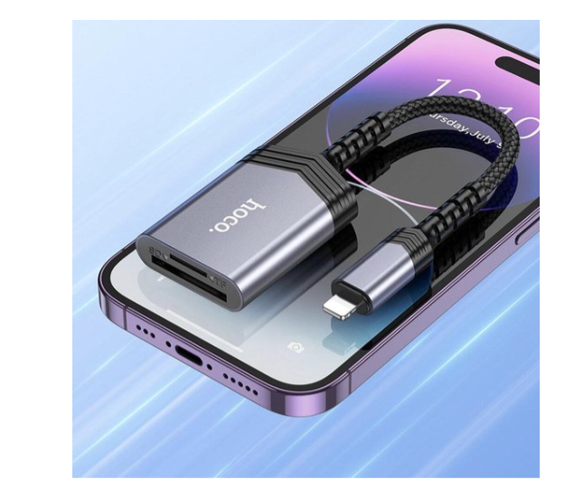 Lector de tarjetas SD/FT Lightning 2TB 480Mbps Hoco UA25