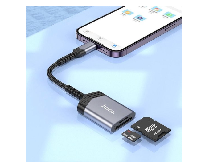 Lector de tarjetas SD/FT Lightning 2TB 480Mbps Hoco UA25