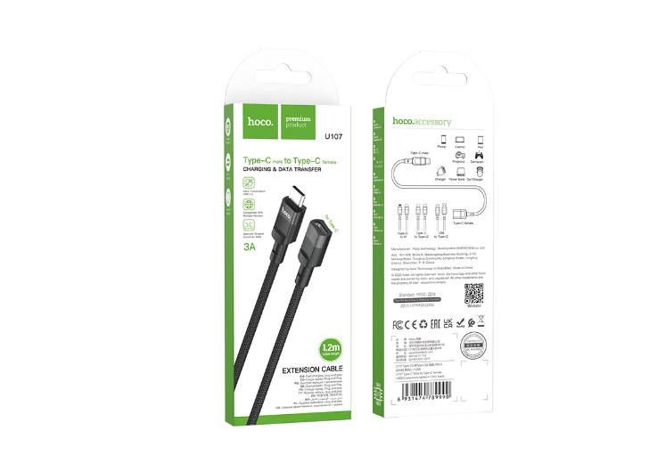 Cable de extensión USB-C macho a USB-C hembra Hoco U107