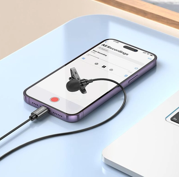 Micrófono Lavalier Lightning 2mt Borofone BFK11