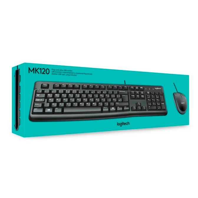 Kit Teclado y Mouse alámbrico Logitech MK120