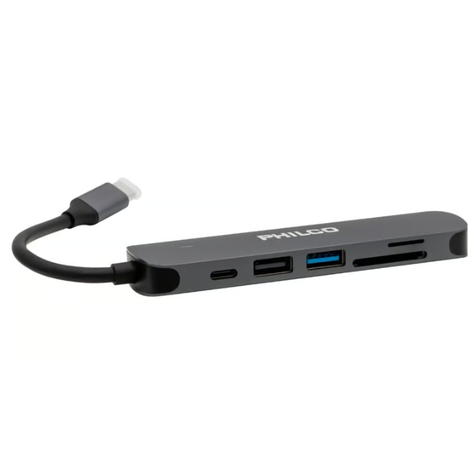 Adaptador Múltiple 6 en 1 USB-C + hdmi +USB 3.0  Philco