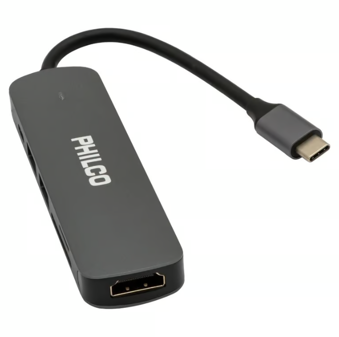 Adaptador Múltiple 6 en 1 USB-C + hdmi +USB 3.0  Philco