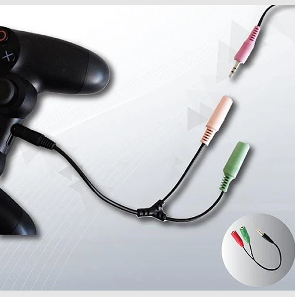 Cable De Audio 3.5mm Macho a Micrófono y Audifono Hembra