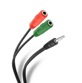 Cable de audio 3,5mm macho a micrófo y audífono