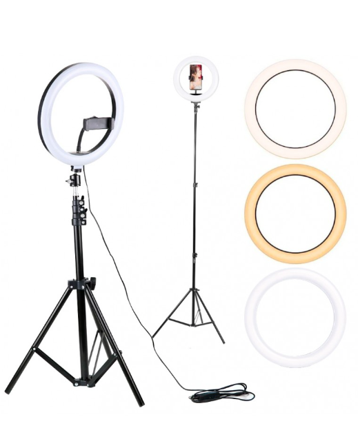 Aro de luz 3D-36 LED + tripode 36CM RGB