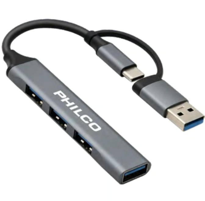 Hub  USB to USB-C 4 puertos USB 3.0 Philco