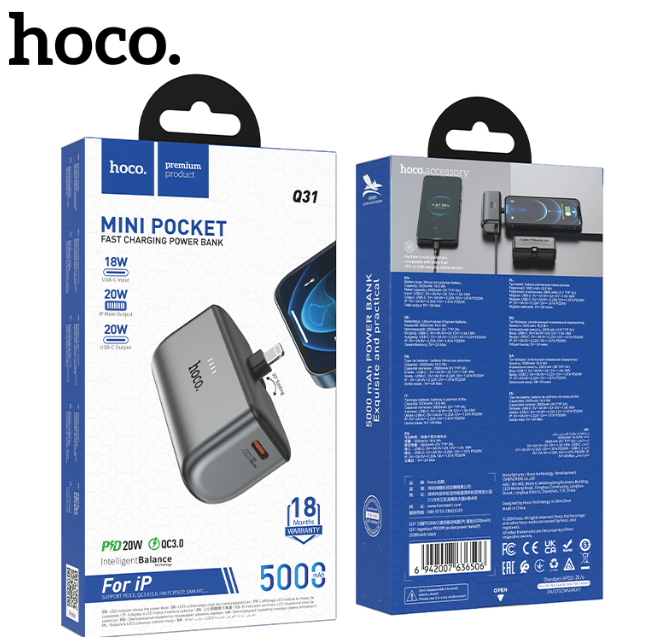 Power Bank lightning mini pocket 20W 5000mAh Hoco Q31