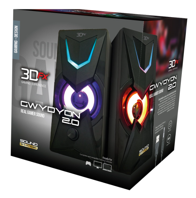 Parlante Multimedia Gamer 3DFX Gwydyon